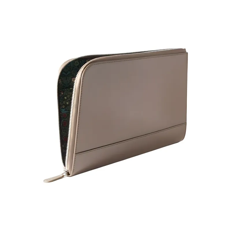 ETTINGER Cow Leather Clutch Medium Size Unisex Taupe-2