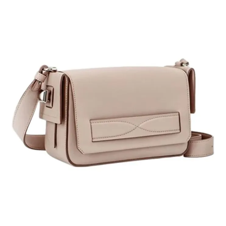 ZESH Cow Leather Crossbody Bag, Shoulder Bag Small Size Women's Light Milk Tea-1