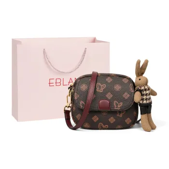 EBLAN Synthetic Leather Shoulder Bag, Crossbody Bag, Small Round Bag Regular Women's Coffee