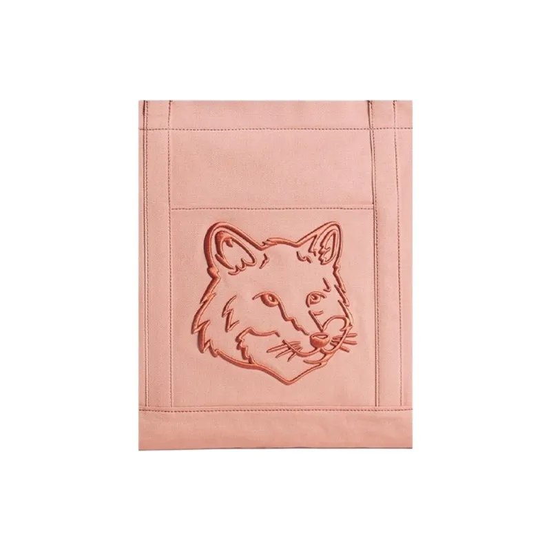 Maison Kitsune Fabric Tote Bag, Shopping Bag, Handbag Medium Size Women's Ceramic Enamel Pink-2