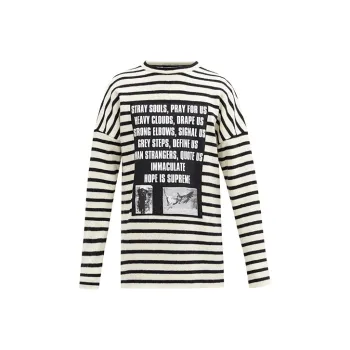 RAF SIMONS Archive Redux SS02 Poem Panel Striped Brushed Wool Sweater