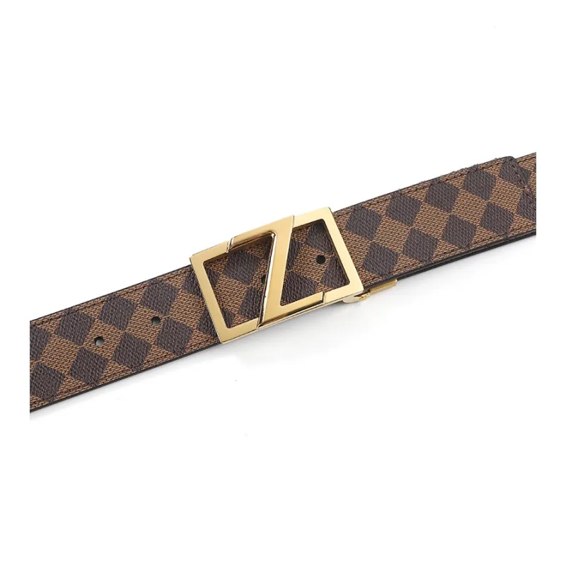 V.V.Brown Genuine Leather Belts Men's 3.8cm Tail Clip Style Plate Buckle Belt-14
