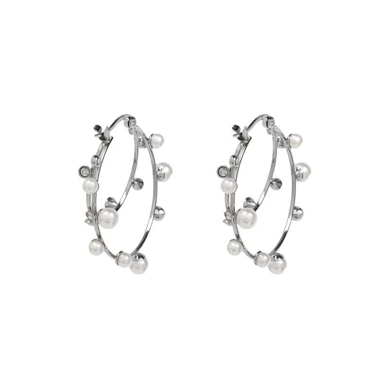 TORY BURCH Pearl embellished Hoop Earrings-0