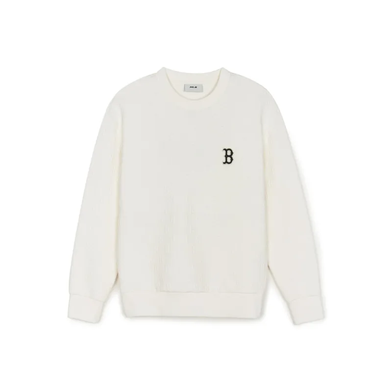 MLB Jacquard Monogram Boston Red Sox Sweatshirts Sweatshirt Unisex White-0