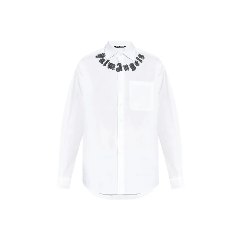 PALM ANGELS Logo print Cotton Shirt-0