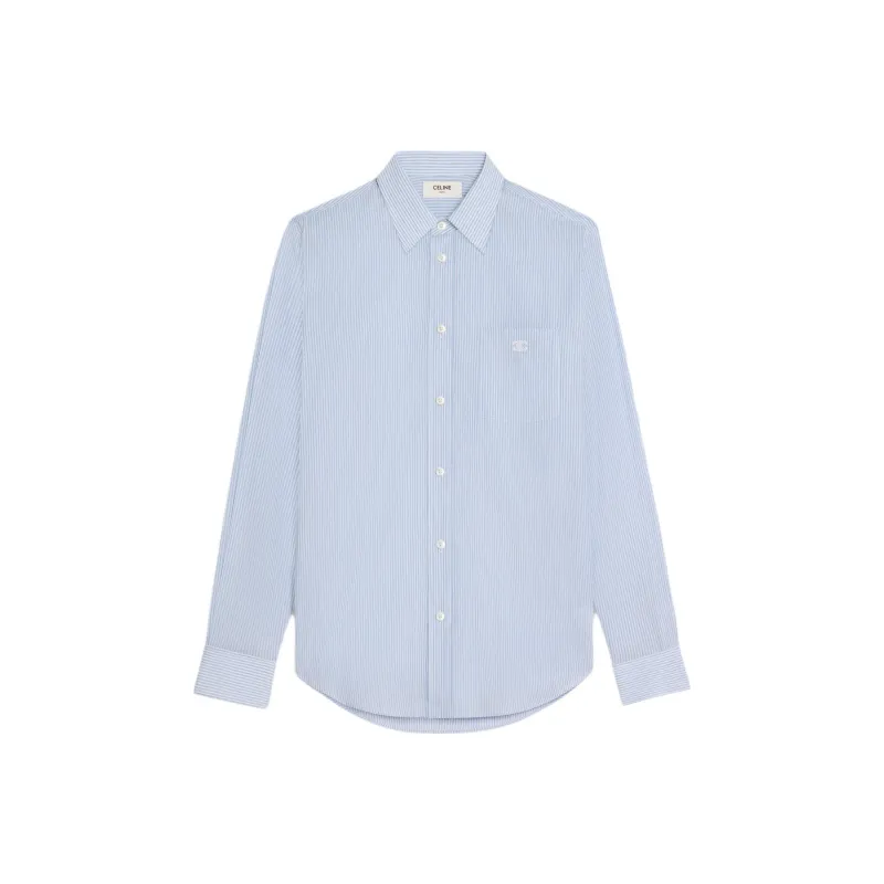 CELINE Loose Shirt In Striped Cotton-0