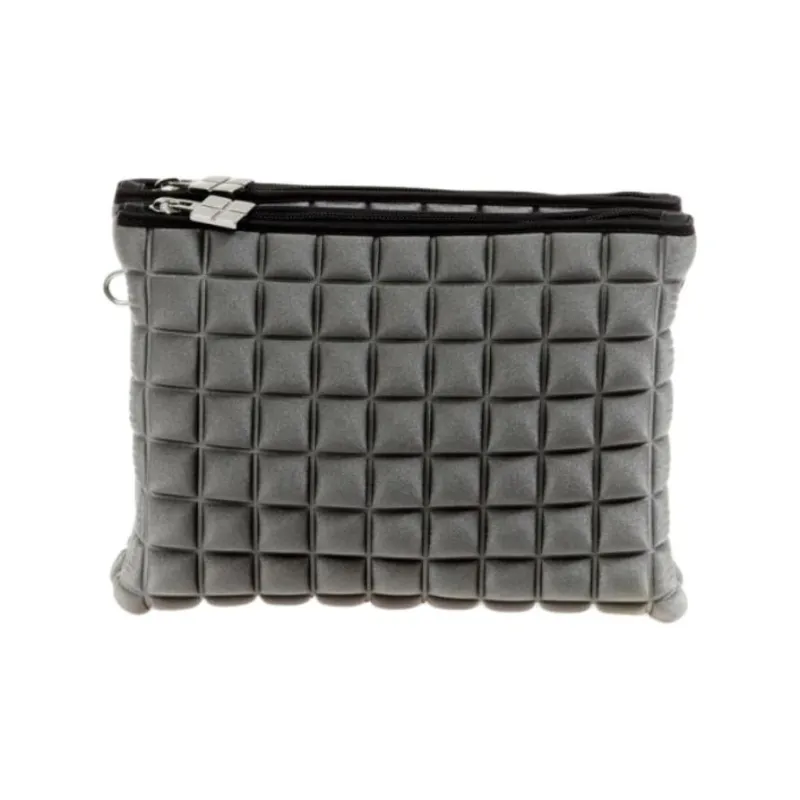 BPRIME 3D Cubic Thermoformed Fabric Clutch Unisex Gray-0