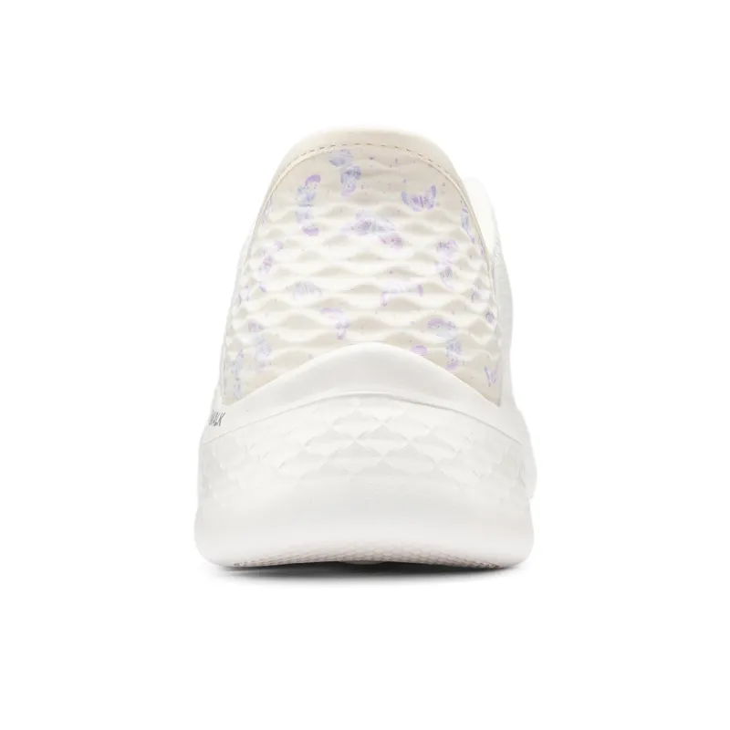 Skechers Go Walk Fle Cushioning Anti-Slip And Wear-Resistant Low-Top Casual Running Shoes Women's White Purple-4