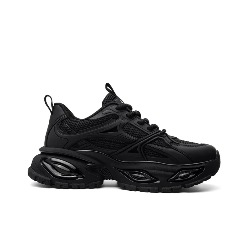 JEEP SPIRIT Anti Slip Wear Resistant Breathable Lightweight Low Top Chunky Sneakers Men's Cool Black-9