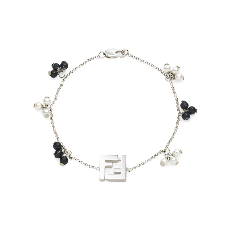 FENDI Brass Synthetic Gemstone Bracelets Men's Silver-0