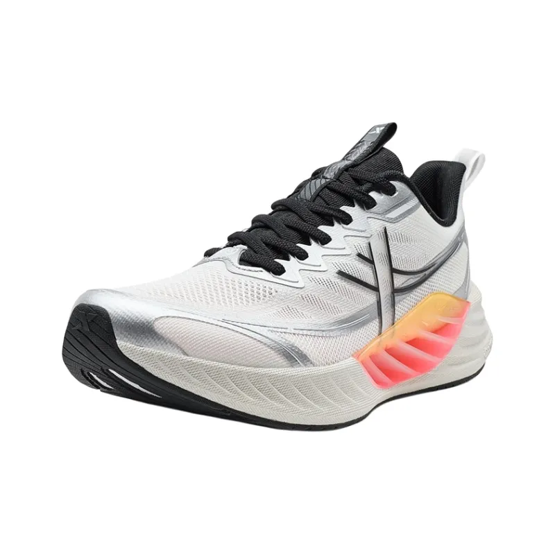 XTEP Hydrogen Wind 8.0 Breathable And Resilient Low Top Sprint Running Shoes Men's White Silver-1