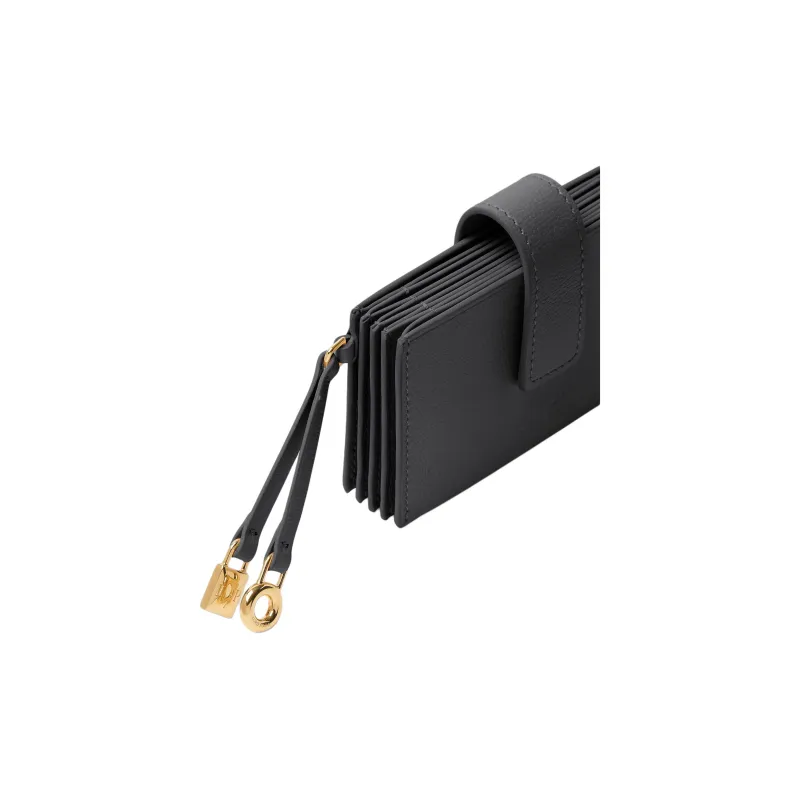 Loro Piana Extra Calfskin Card Holder Regular Women's Black-3