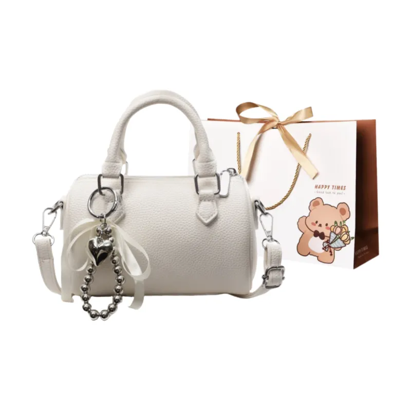 ERANGBEAR PU Cylinder Bag, One Shoulder Handbag Women's Multicolor-4