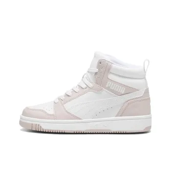 PUMA Rebound V6 Anti Slip Wear Resistant High Top Skateboard Shoes Unisex White Pink