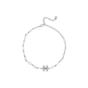 CHANEL Metal Necklaces Women's Silver