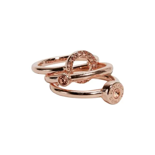 COACH Gold Plated Brass Rings Unisex Red