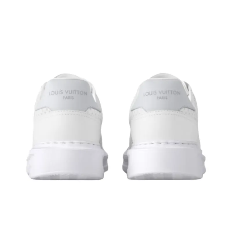 LOUIS VUITTON Beverly Hills Low Top Skateboard Shoes Men's White-4