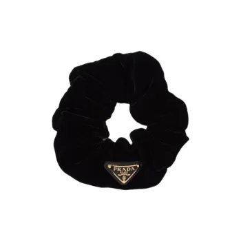 PRADA Triangle logo Velvet Scrunchie