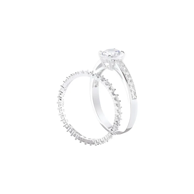 Swarovski Alloy Rings Women's Silver-1