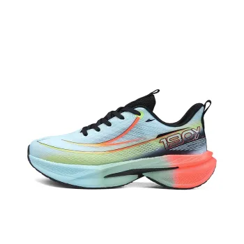 Kuding Running Shoes Men Low Top Lake Green, Moonlight Orange, Azure Blue