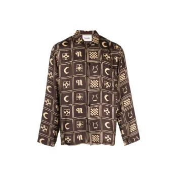 NANUSHKA Jelmer Printed Silk Shirt
