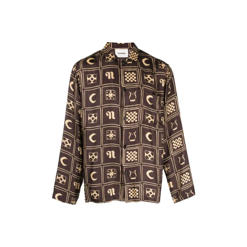 NANUSHKA Jelmer Printed Silk Shirt-0