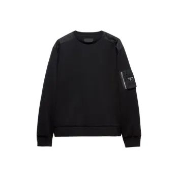 PRADA Logo Plaque Crewneck Sweatshirt