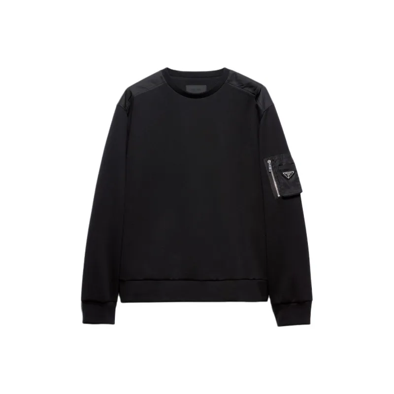 PRADA Logo Plaque Crewneck Sweatshirt-0