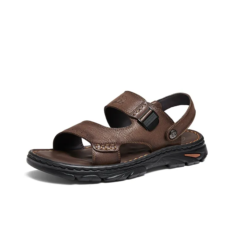 CAMEL Beach Sandals Men Brown, Earth Yellow, Black-0