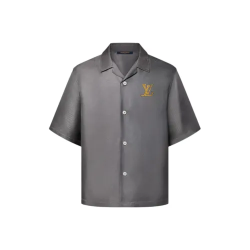 LOUIS VUITTON Printed Short Sleeved Silk Shirt
