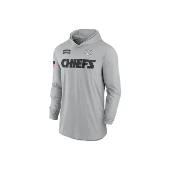 Nike Kansas City Chiefs Salute To Service Edge Mascot Lockup Men’s Nike Dri-FIT Nfl Long-Sleeve Hooded Top
