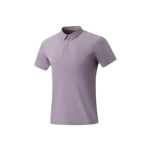 LiNing Fitness Series Polo Shirt Men's Screw Pine Purple