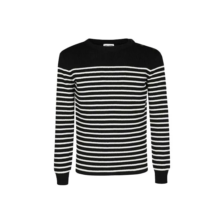 SAINT LAURENT Striped Crewneck Jumper-0