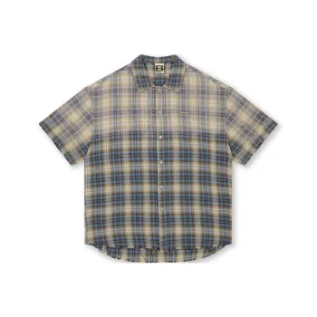 BONELESS Shirt Unisex Blue Yellow Plaid