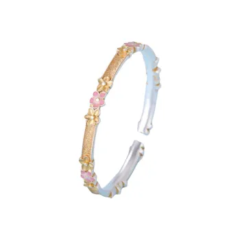 Stone Edge Poly 999 Fine Silver Bangles Unisex