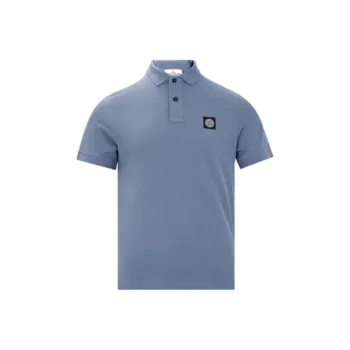 STONE ISLAND Logo Patch Short Sleeved Polo Shirt