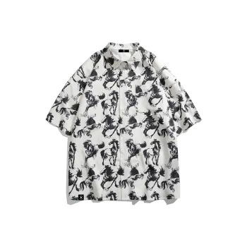 ROBINHOOD Shirt Unisex Beige Apricot Ink Wash Steed