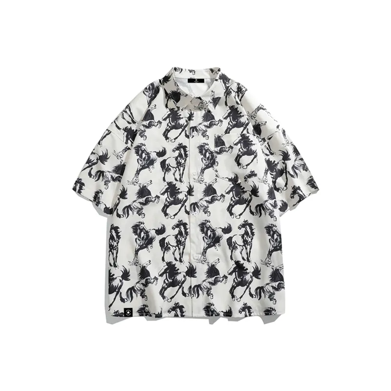 ROBINHOOD Shirt Unisex Beige Apricot Ink Wash Steed-0