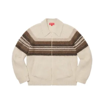 Supreme Brushed Wool Zip Up Sweater