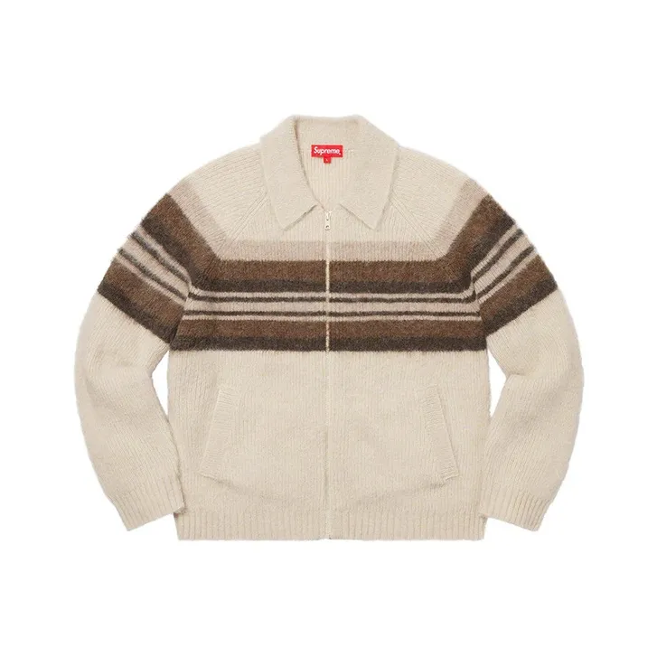 Supreme Brushed Wool Zip Up Sweater-0