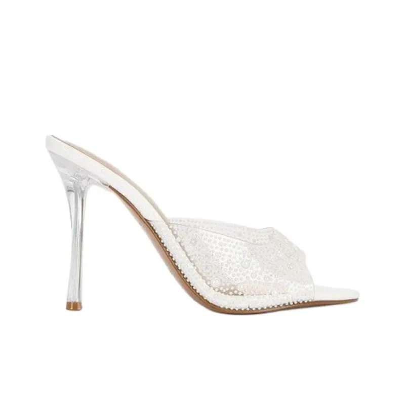 STEVE MADDEN Abrasion Resistant Slide Slippers Women's White-1