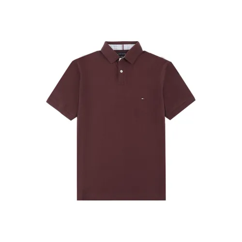 Tommy Hilfiger Polo Shirt Men's Burgundy