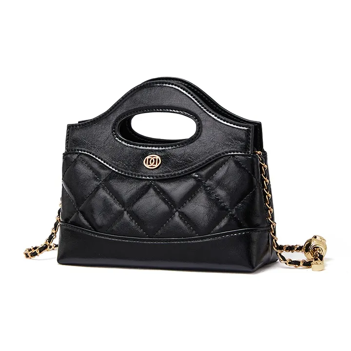 RED DRAGONFLY Cow Leather Handbag Unisex Classic Black/Silver-1