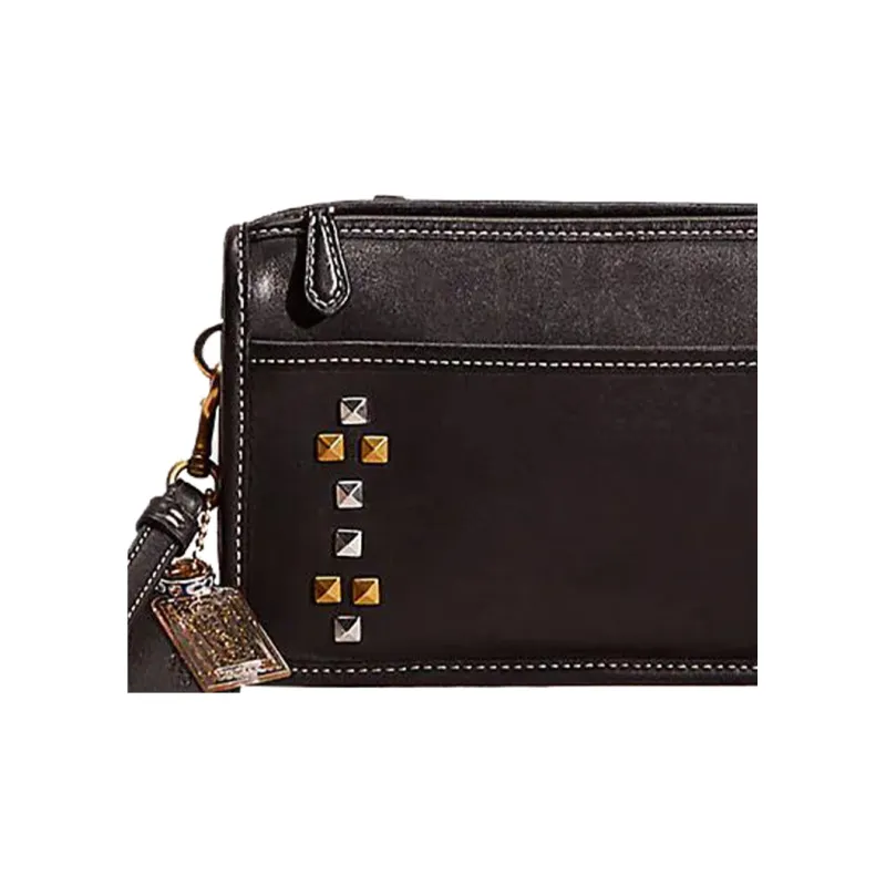 COACH Britt Leather Coin Purse Wrist Bag Wallet Small Size Women's Black-3