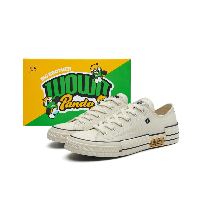 HLA Panda Wowo Series Casual Breathable Abrasion Resistant Canvas Shoes Versatile Classic Cloth Shoes Men's-0