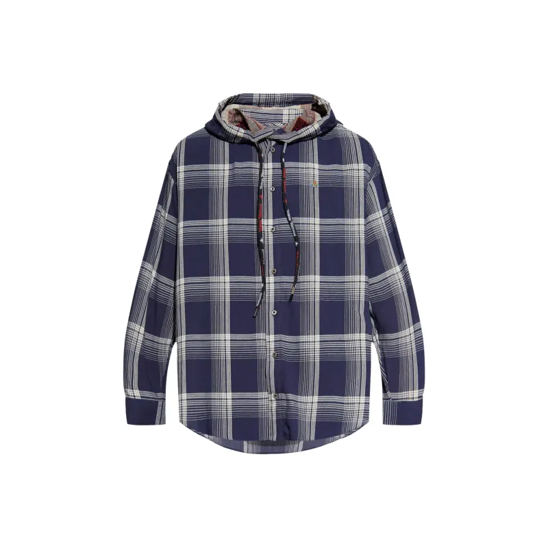 Vivienne Westwood Checked Drawstring Hooded Shirt-0