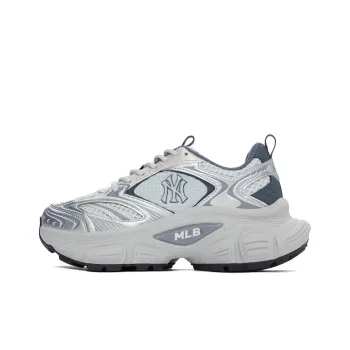 MLB New York Yankees Anti Slip Wear Resistant Low Top Chunky Sneakers Unisex Light Gray
