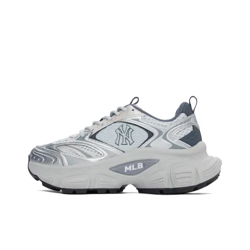 MLB New York Yankees Anti Slip Wear Resistant Low Top Chunky Sneakers Unisex Light Gray