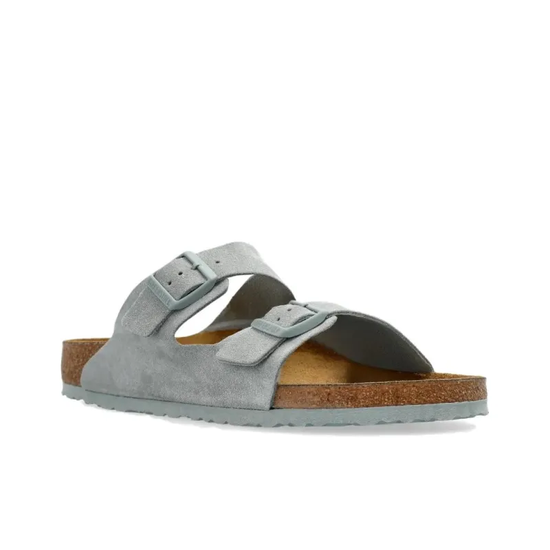 Birkenstock Rubber Sole Slip Resistant Abrasion Resistant Slide Slippers Men's Light Blue Regular Loose Fit-1
