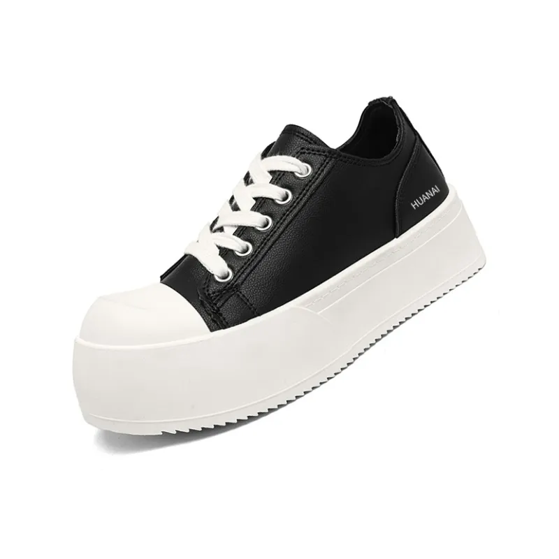 HUANAI Abrasion Resistant, Lightweight, And Breathable Low Top Skateboard Shoes Unisex Black-11